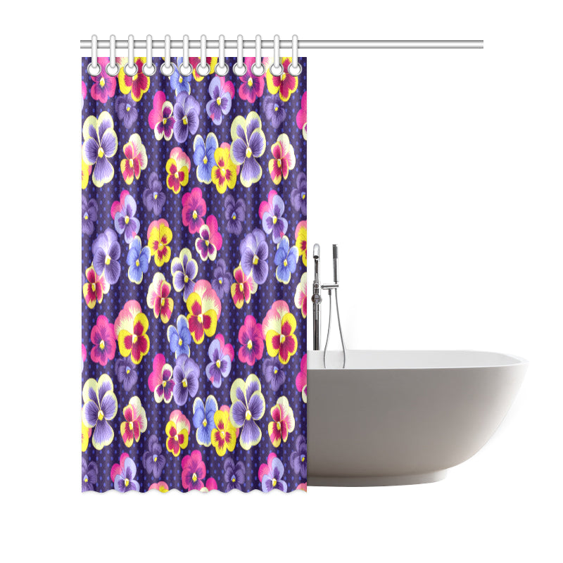 Pansy Pattern Print Design PS04 Shower Curtain