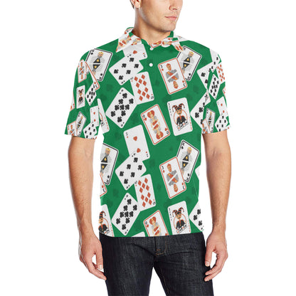 Poker Cards Pattern Print Design A03 Men Polo Shirt