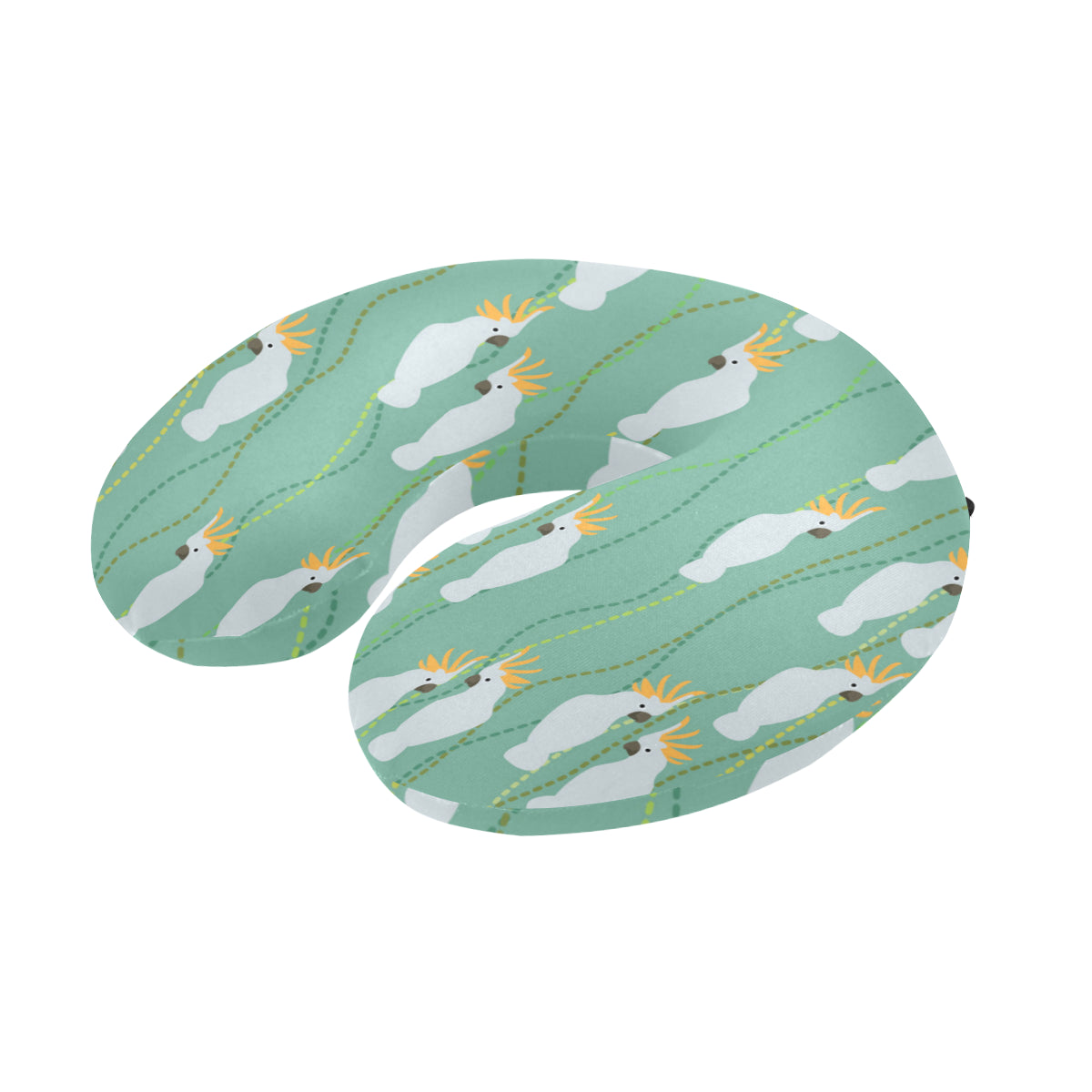 Cockatoo Pattern Print Design 01 U-Shaped Travel Neck Pillow