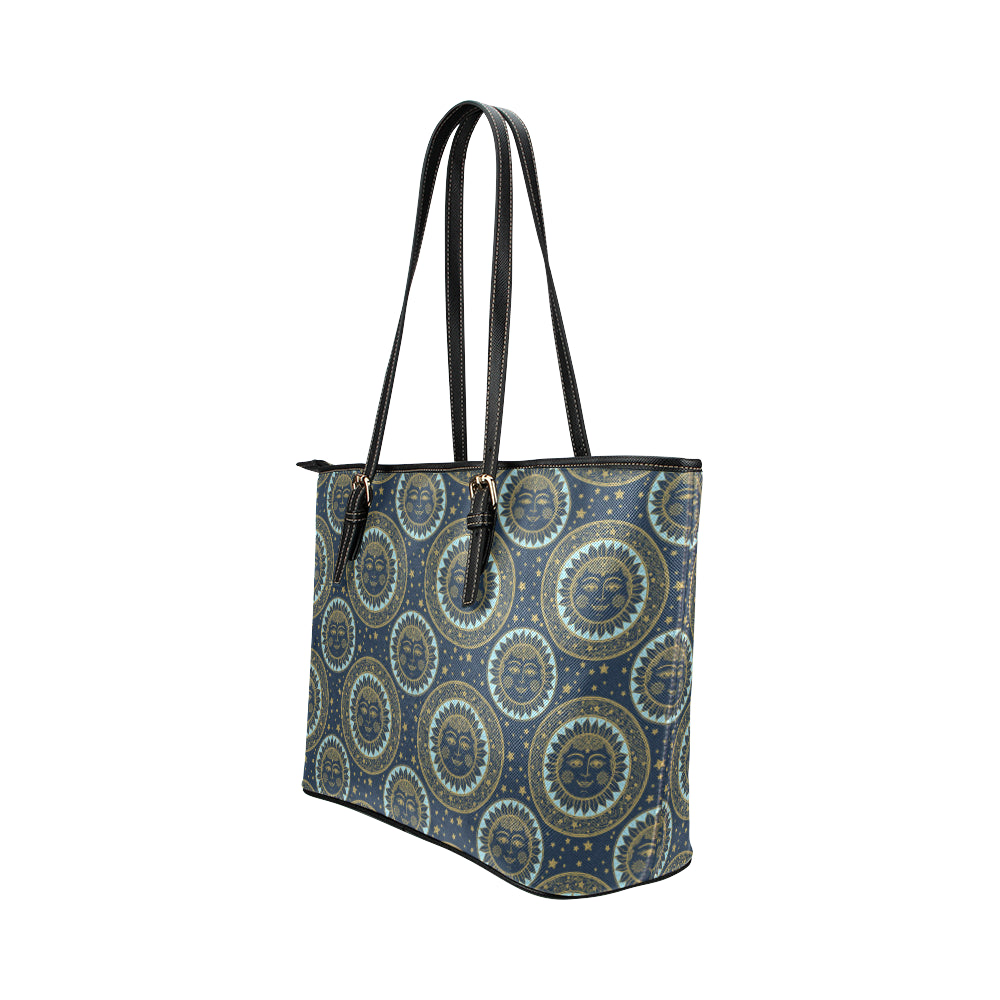 Boho Sun Dream Leather Tote Bag