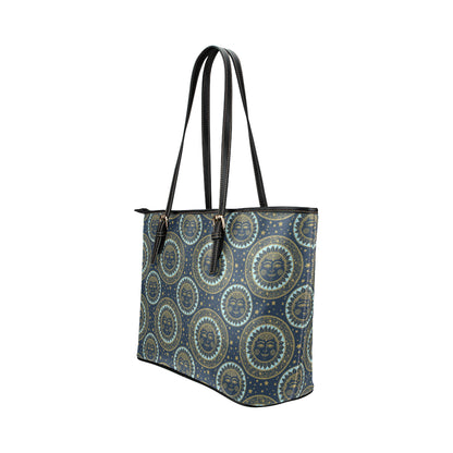 Boho Sun Dream Leather Tote Bag