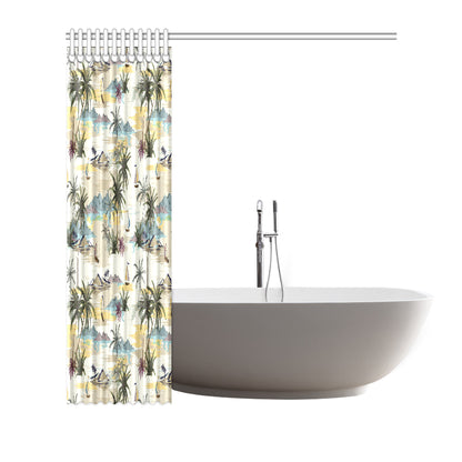 Palm Tree Beach Print Shower Curtain