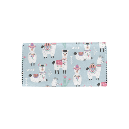 Llama Pattern Print Design 04 Women's Trifold Wallet