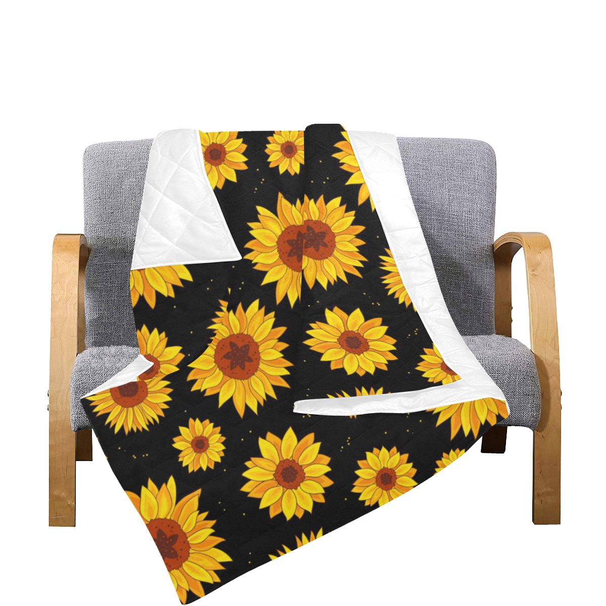 Sunflower Pattern Print Design SF09 Premium Quilt