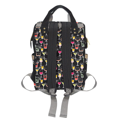 Cocktail Pattern Print Design 01 Diaper Bag Backpack