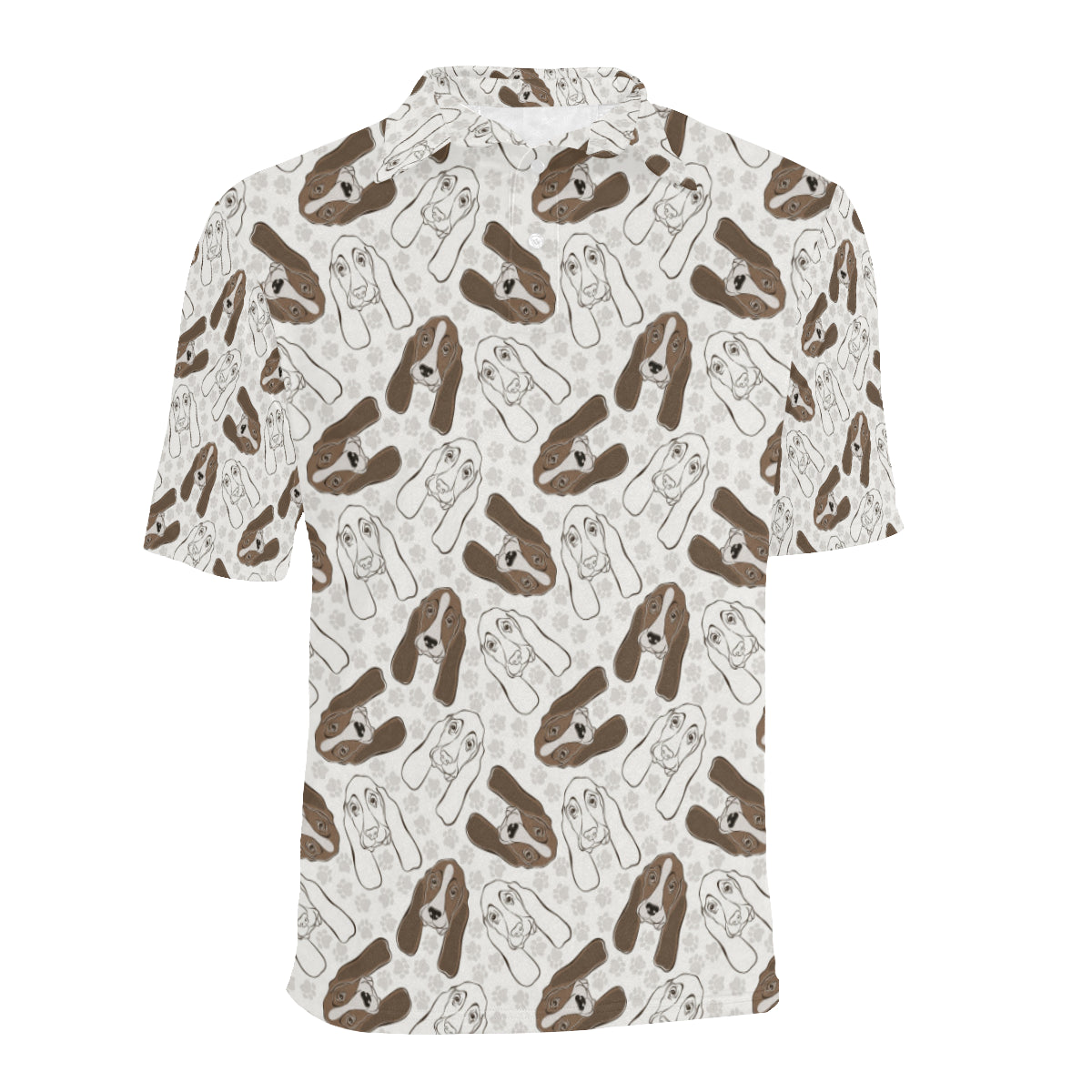 Basset Hound Pattern Print Design 01 Men Polo Shirt