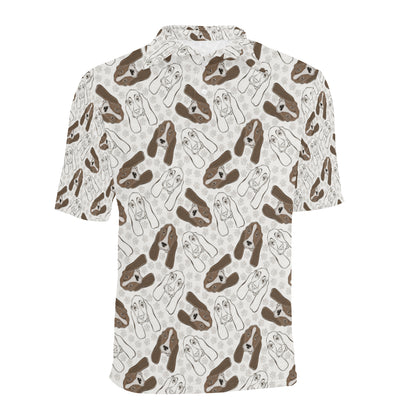 Basset Hound Pattern Print Design 01 Men Polo Shirt