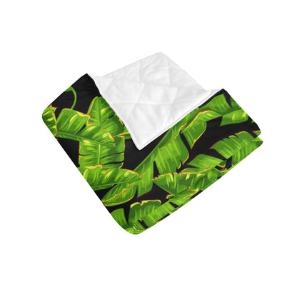 Banana Leaf Pattern Print Design BL06 Premium Quilt