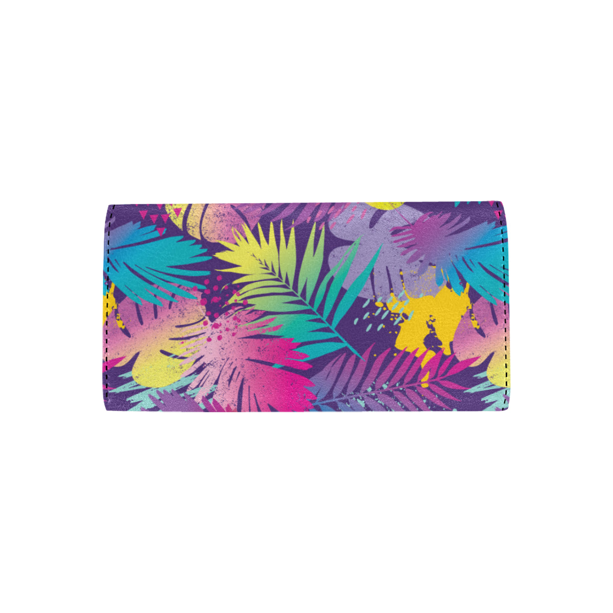 Palm Leaf Pattern Print Design A04 Women's Trifold Wallet