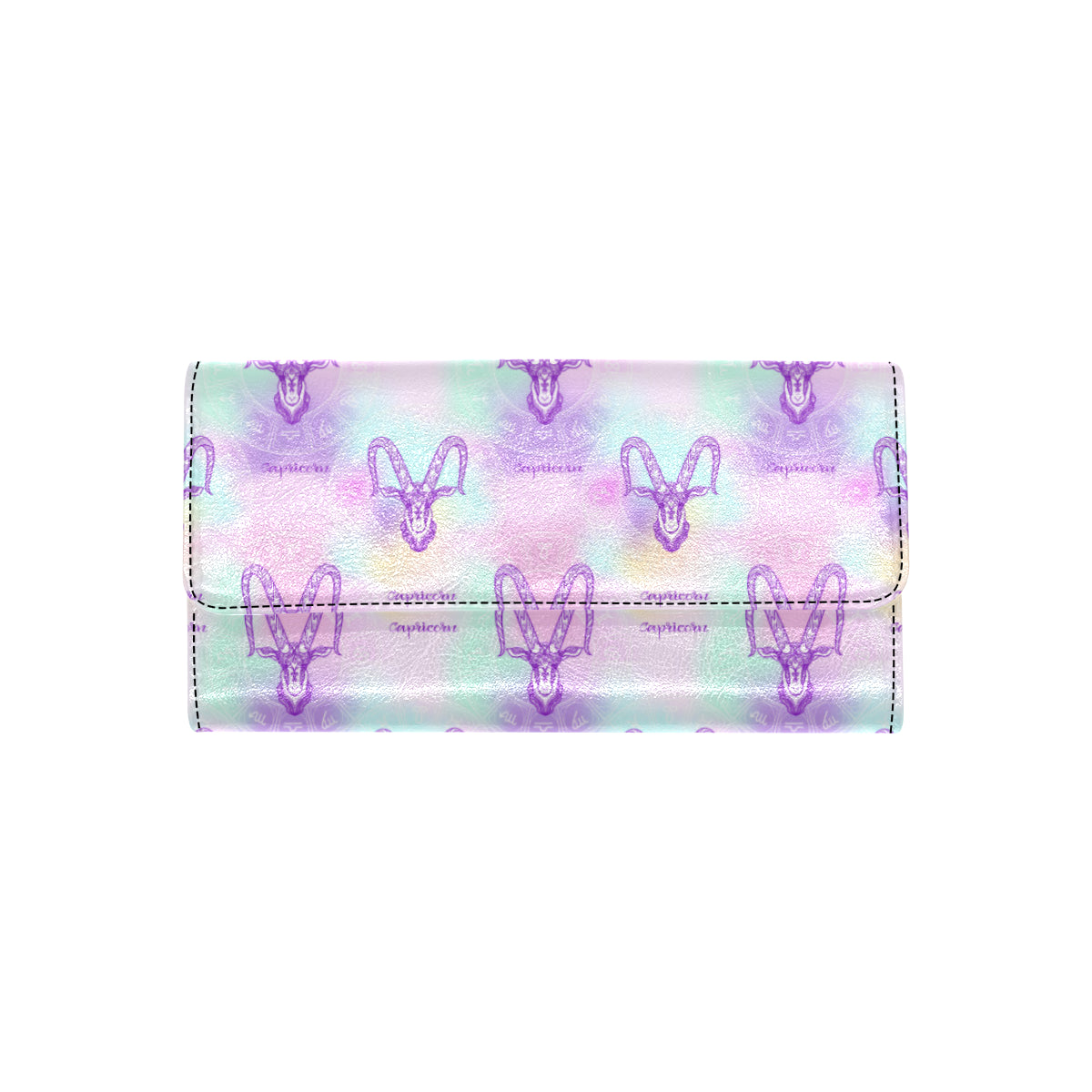 Capricorn Zodiac Pattern Print Design 02 Women's Trifold Wallet