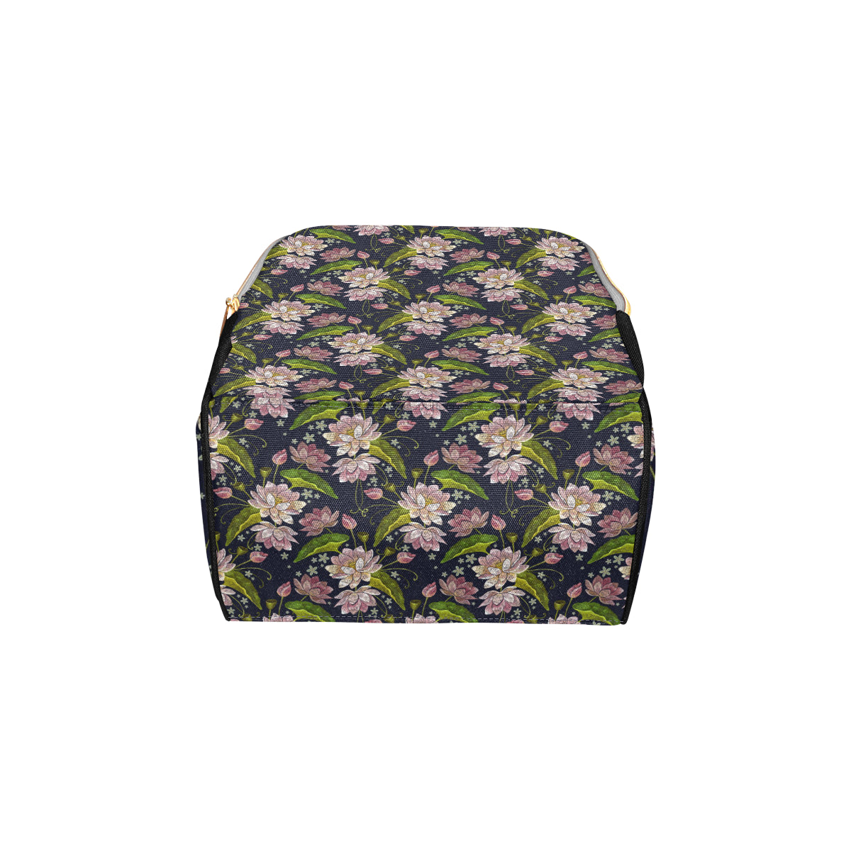 lotus Embroidered Pattern Print Design LO06 Diaper Bag Backpack