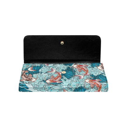KOI Fish Pattern Print Design 05 Women's Trifold Wallet