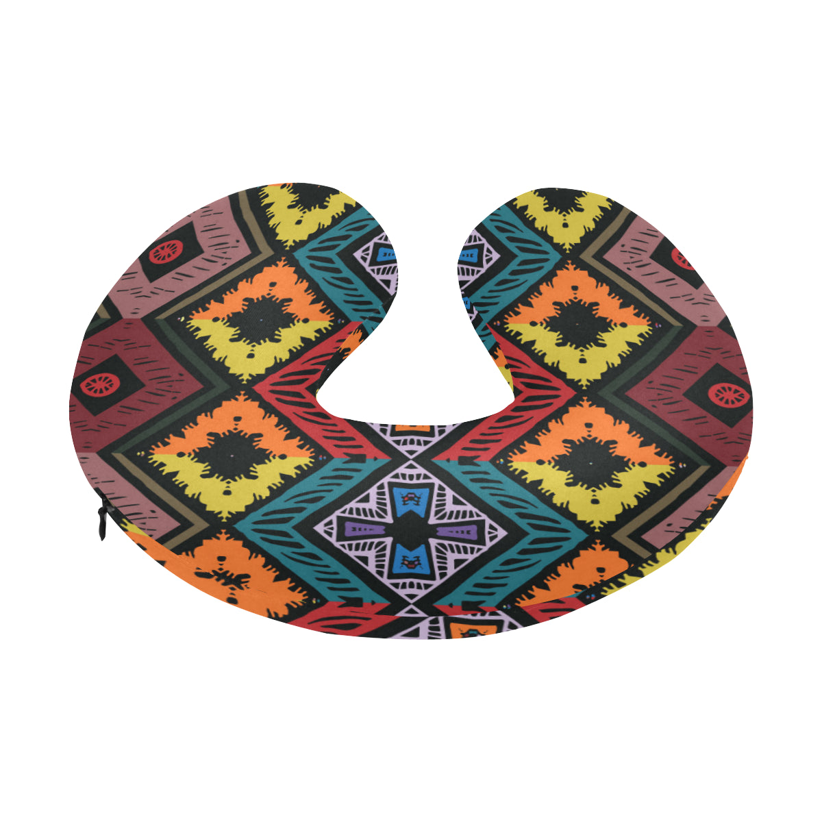 African Pattern Print Design 08 U-Shaped Travel Neck Pillow