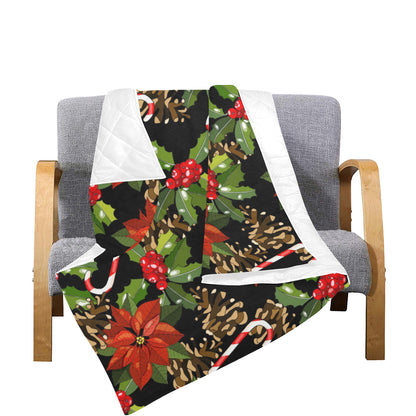 Poinsettia Pattern Print Design POT01 Premium Quilt