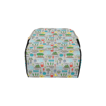 Gardening Pattern Print Design G07 Diaper Bag Backpack