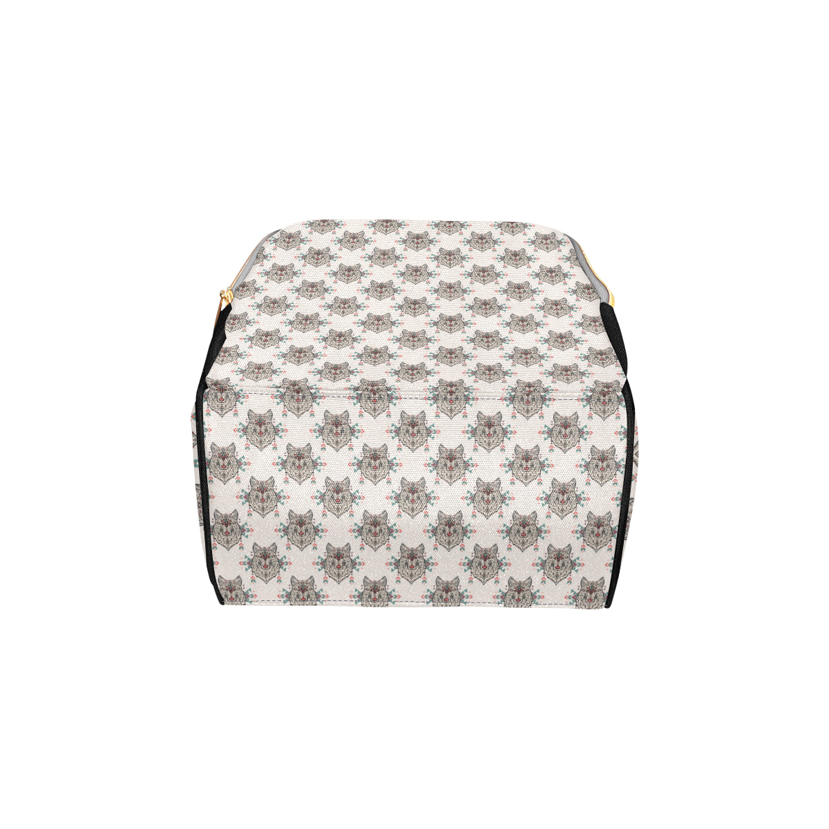 Aztec Wolf Pattern Print Design 01 Diaper Bag Backpack