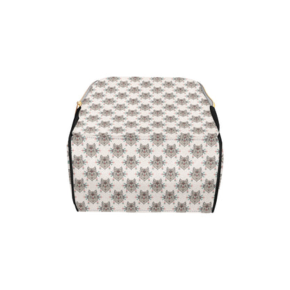 Aztec Wolf Pattern Print Design 01 Diaper Bag Backpack