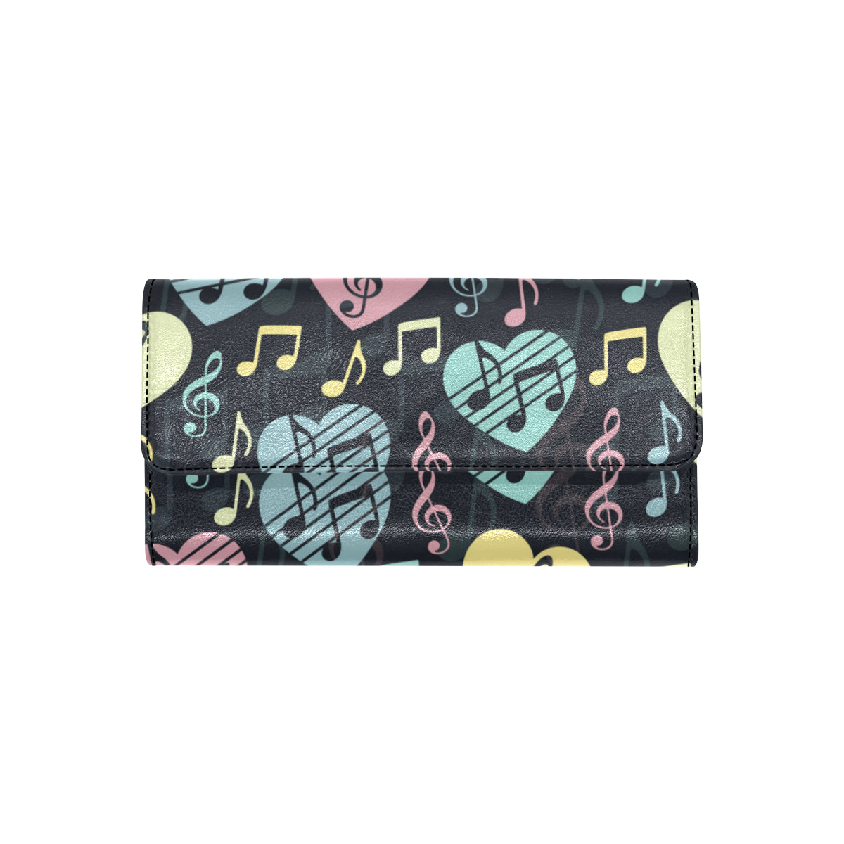 Music note Pattern Print Design A03 Women's Trifold Wallet