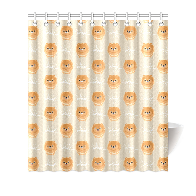 Pomeranians Pattern Print Design A04 Shower Curtain