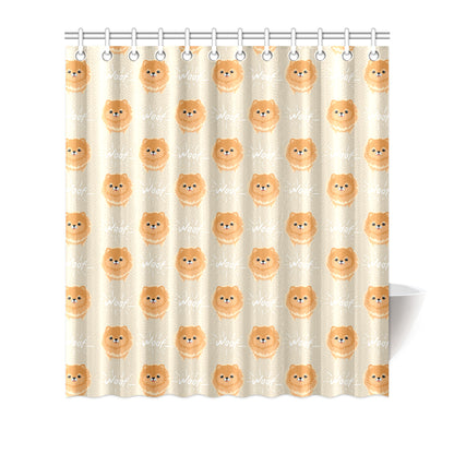 Pomeranians Pattern Print Design A04 Shower Curtain