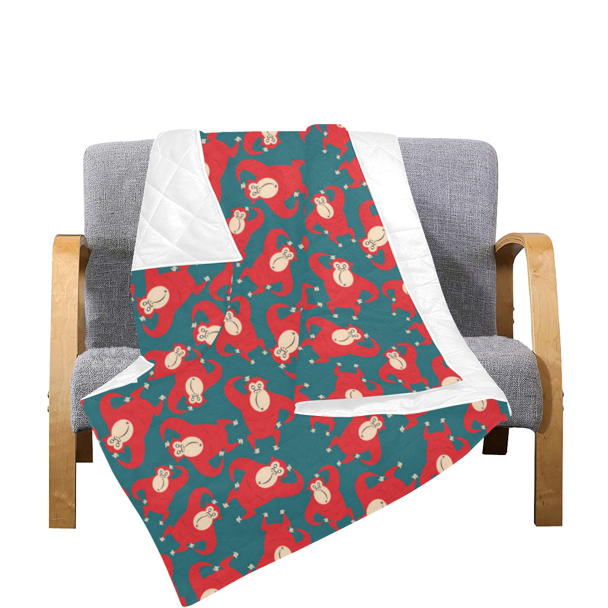 Chimpanzee Pattern Print Design 04 Premium Quilt