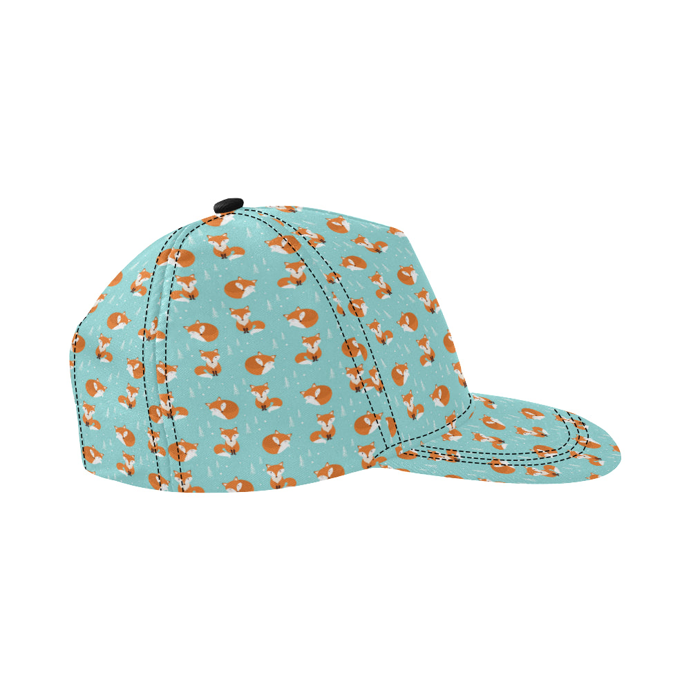 Fox Design Snow Print Pattern Snapback Cap