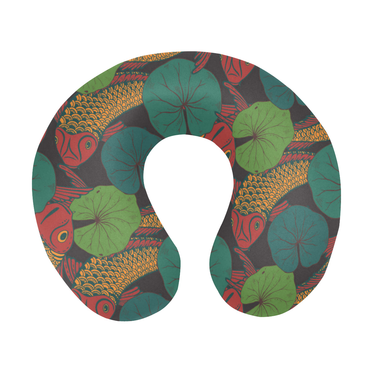 KOI Fish Pattern Print Design 01 U-Shaped Travel Neck Pillow