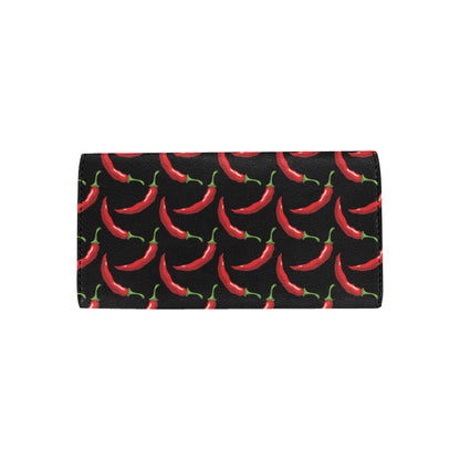 Chilli Pepper Pattern Print Design 01 Women's Trifold Wallet