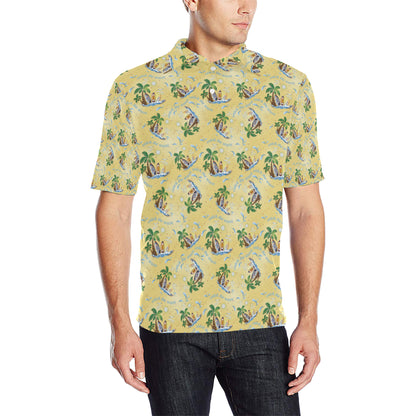 Surf Catch the Wave Design Men Polo Shirt
