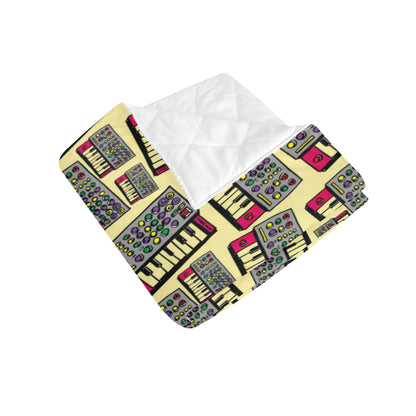 Synthesizer Pattern Print Design 01 Premium Quilt