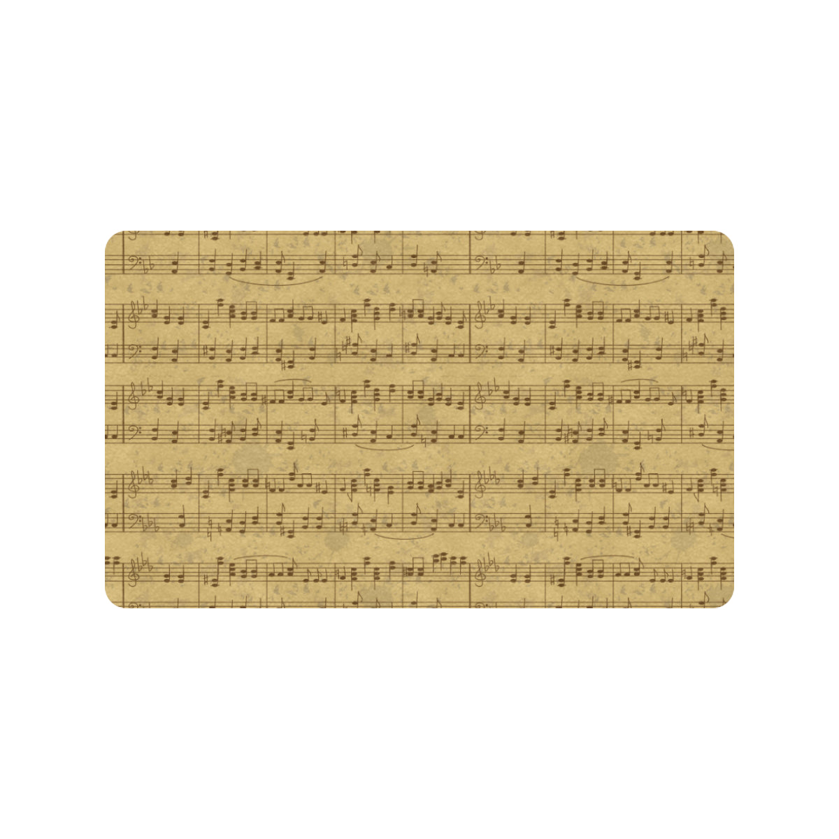 Music Note Vintage Themed Print Rubber Doormat