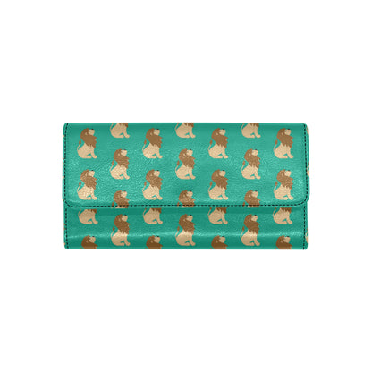 Lion Pattern Print Design 02 Women's Trifold Wallet