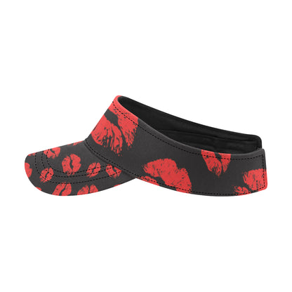 Lip Red Pattern Print Design 02 Unisex Sun Visor