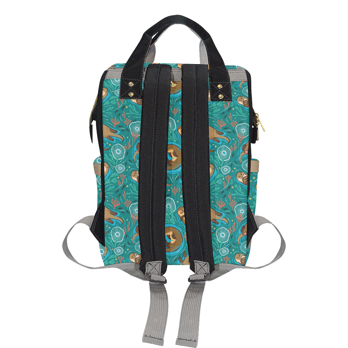 Sea Otter Pattern Print Design 01 Diaper Bag Backpack
