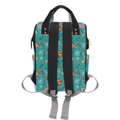 Sea Otter Pattern Print Design 01 Diaper Bag Backpack