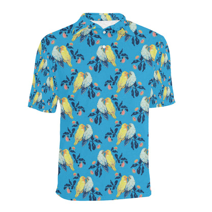 Lovebird Pattern Print Design 03 Men Polo Shirt