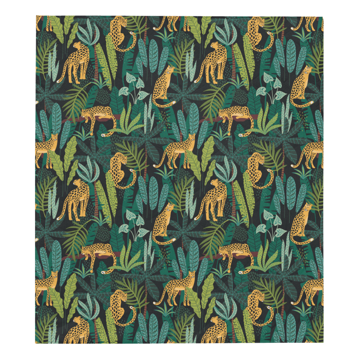 Jaguar Jungle Pattern Print Design 03 Premium Quilt