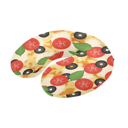 Pizza Pattern Print Design A05 U-Shaped Travel Neck Pillow