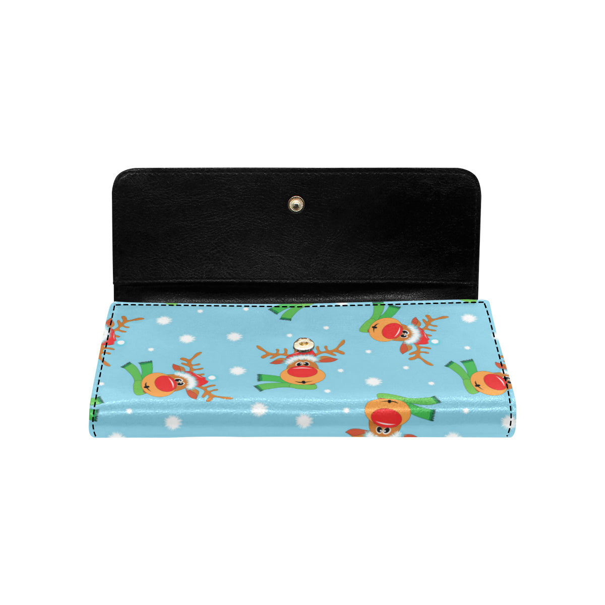 Reindeer cute Pattern Print Design 02 Women's Trifold Wallet
