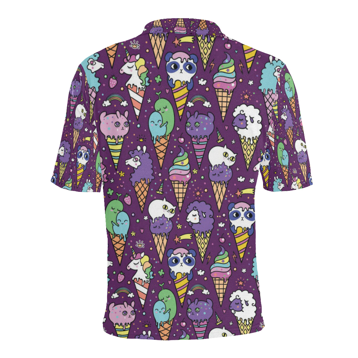 Ice Cream Pattern Print Design IC07 Men Polo Shirt