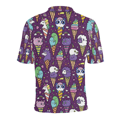 Ice Cream Pattern Print Design IC07 Men Polo Shirt