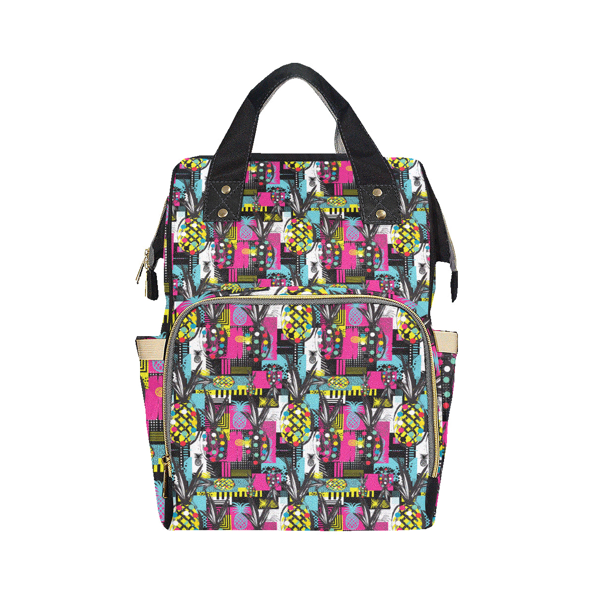 Pop Art Pineapple Pattern Print Design A02 Diaper Bag Backpack