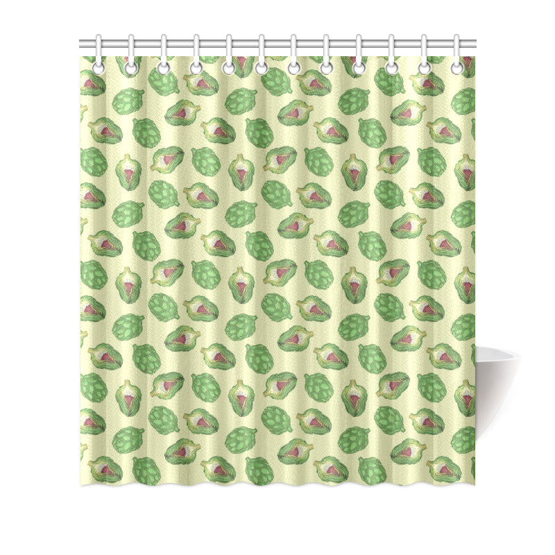 Artichoke Pattern Print Design 03 Shower Curtain