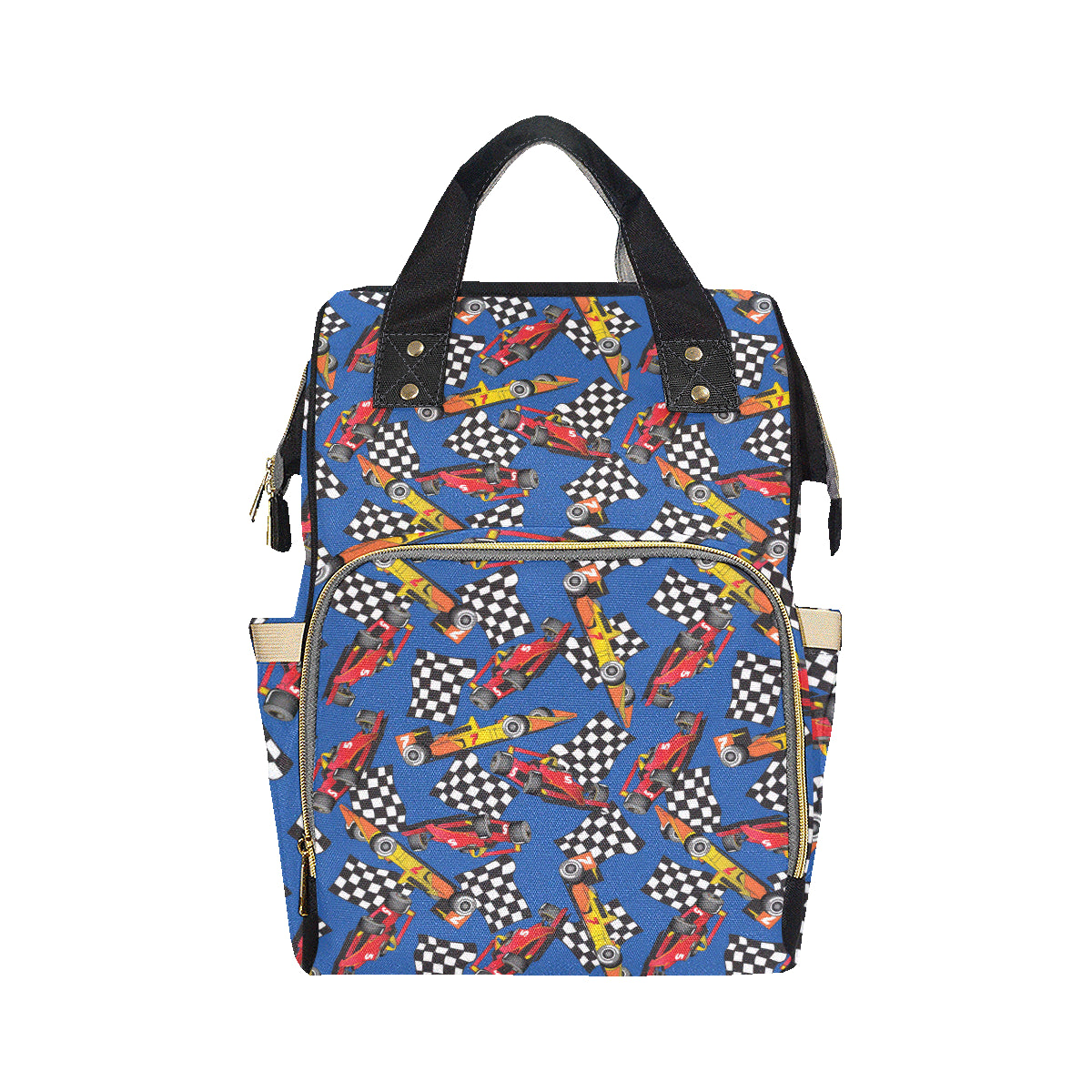 Racing Pattern Print Design A01 Diaper Bag Backpack