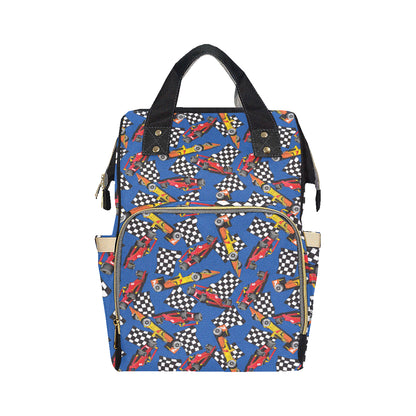 Racing Pattern Print Design A01 Diaper Bag Backpack