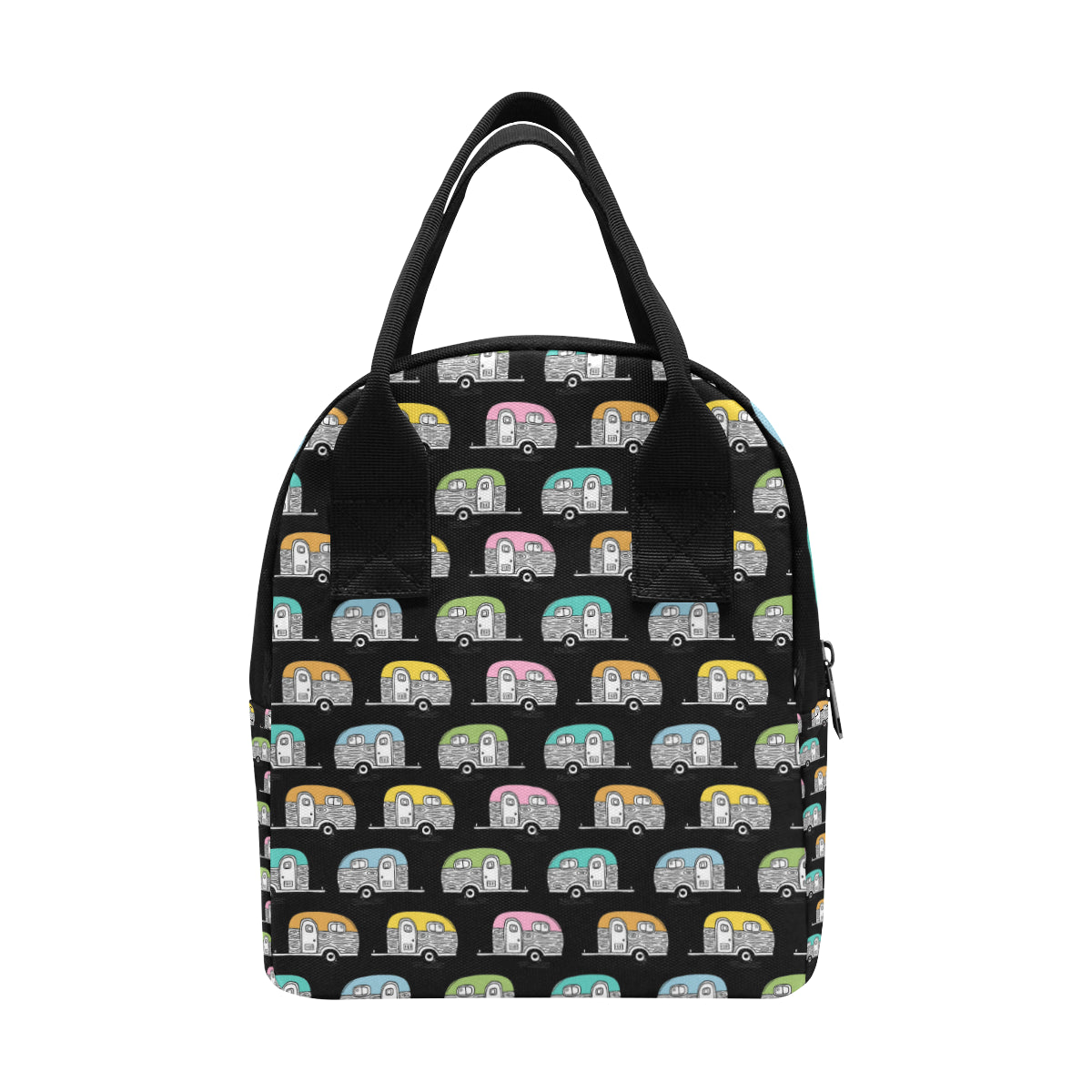Camper Pattern Camping Themed No 2 Print Insulated Lunch Bag