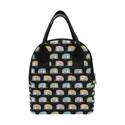 Camper Pattern Camping Themed No 2 Print Insulated Lunch Bag