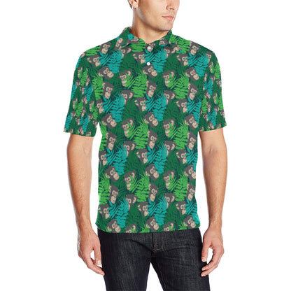 Chimpanzee Pattern Print Design 01 Men Polo Shirt
