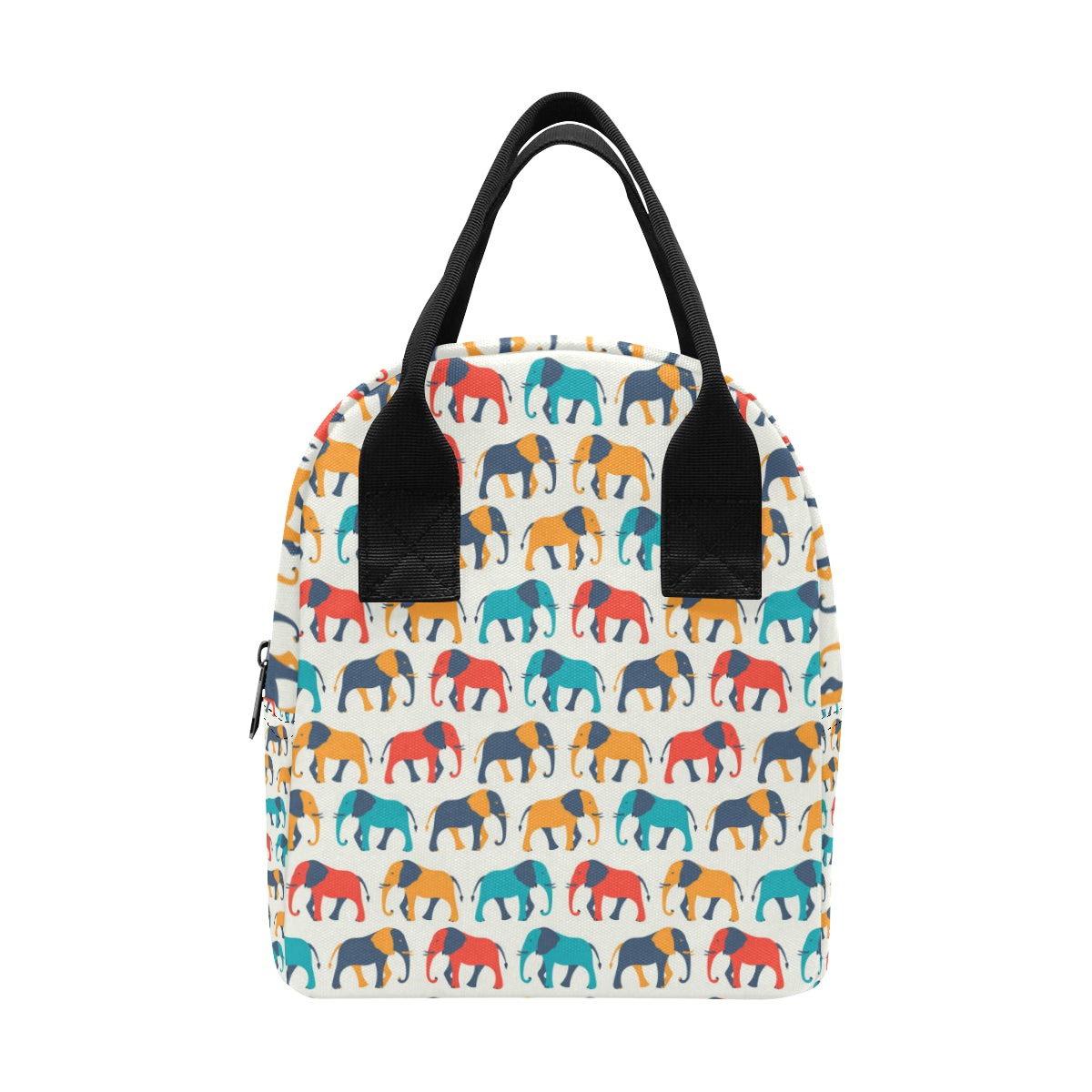 Elephant Colorful Print Pattern Insulated Lunch Bag