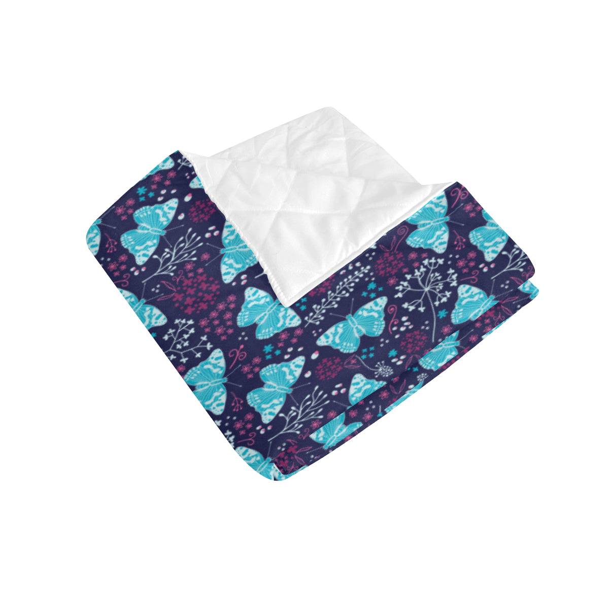 Butterfly Pattern Print Design 011 Premium Quilt